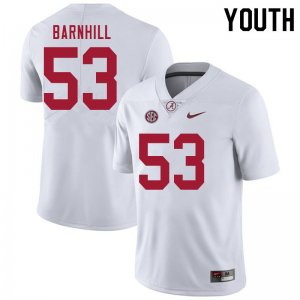 NCAA Youth Alabama Crimson Tide #53 Matthew Barnhill Stitched College 2020 Nike Authentic White Football Jersey LV17F54YU